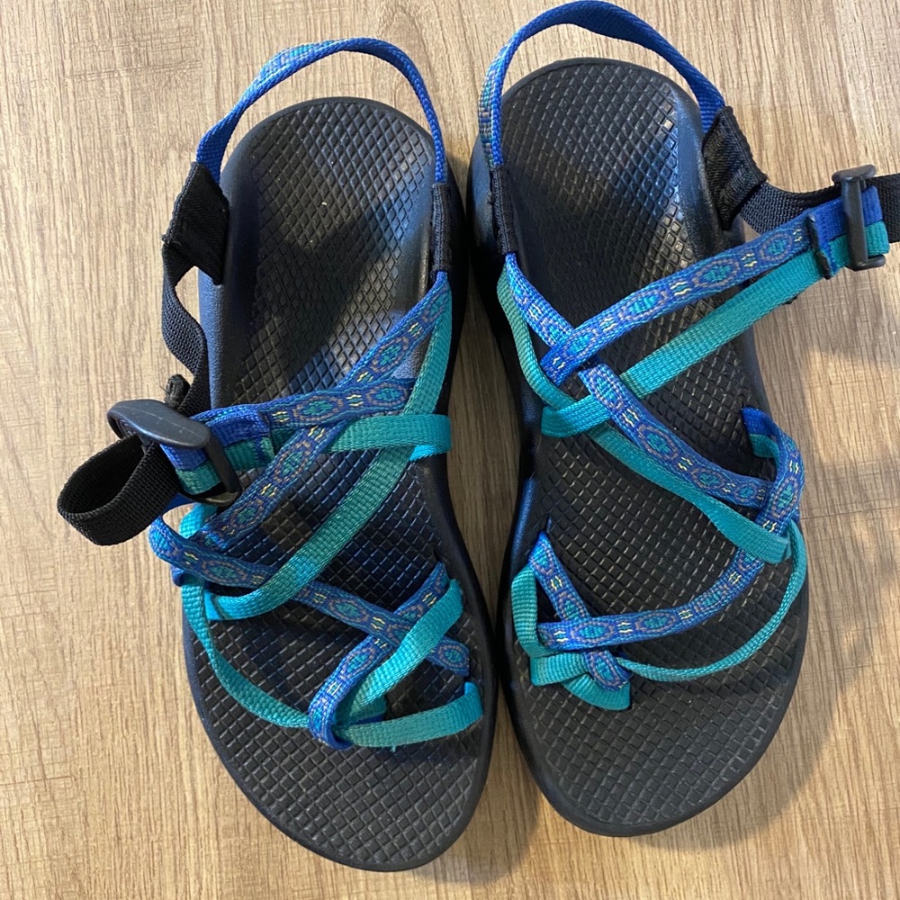 Blue/Teal Chaco ZX2 Double Strap Sandals (Size 7)